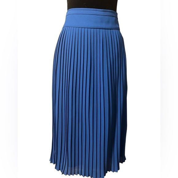 J. Crew Blue Pleated A-Line Midi-Skirt size 0. NWOT. - Picture 4 of 5